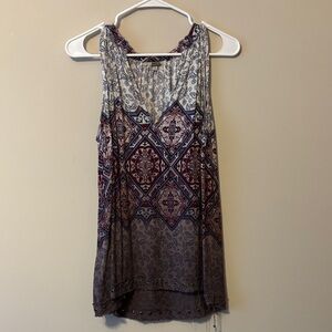 Gimmicks by BKE Patterned Tank Top - Blue and Brown